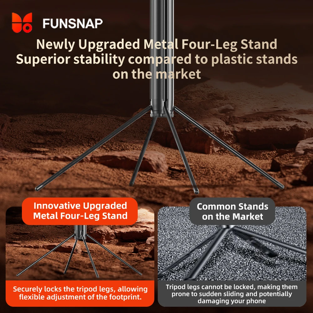 

Funsnap A6/A8 New Smart Ai Panoramic Selfie Stick Fully Automatic Ai Smart Tracking Face Tracking Portable Floor-Standing Tripod