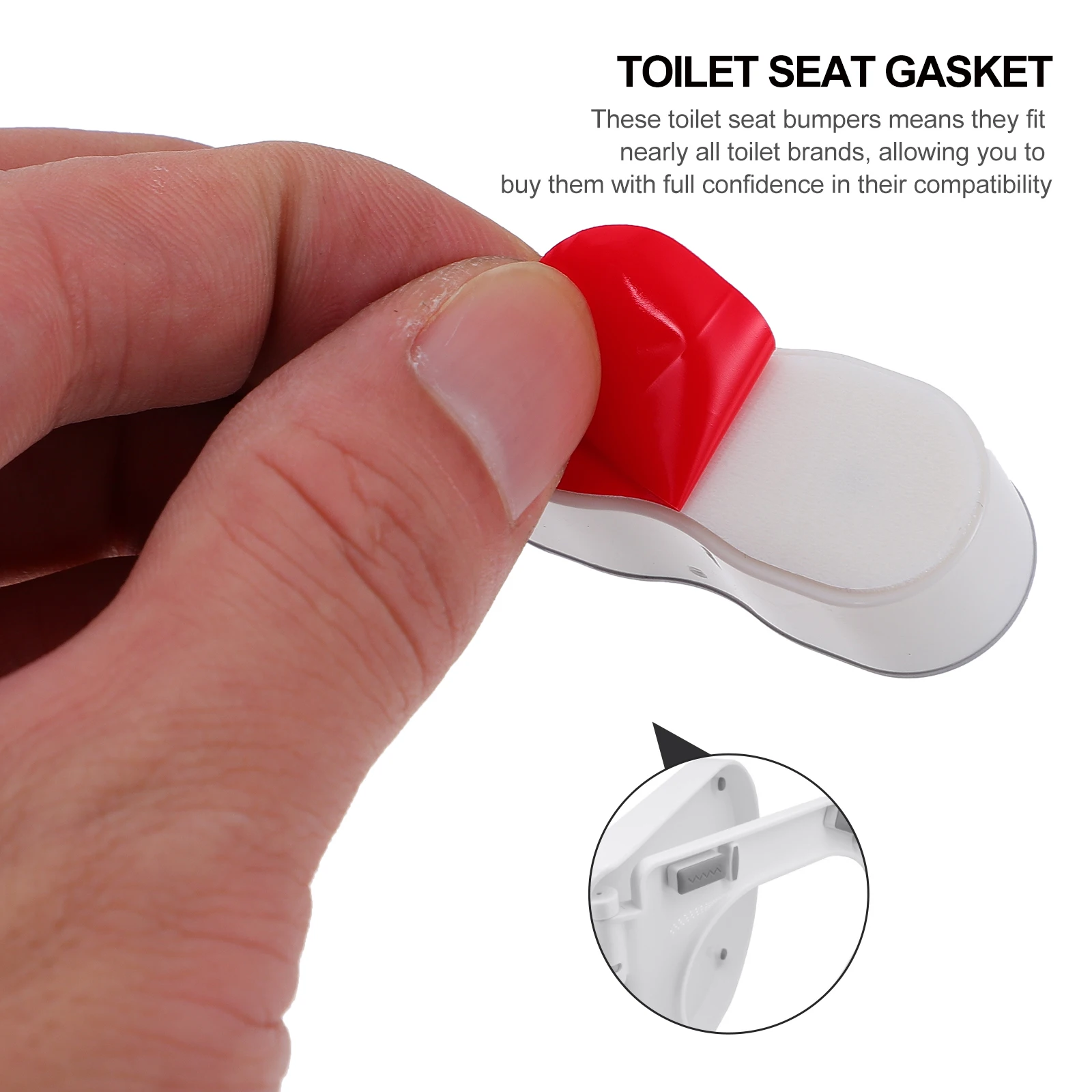 

8pcs Toilet Seat Bumper Gasket Cushioning Pad Self adhesive Grey Anti slip Compatible Durable Protective Dry Clean Noise
