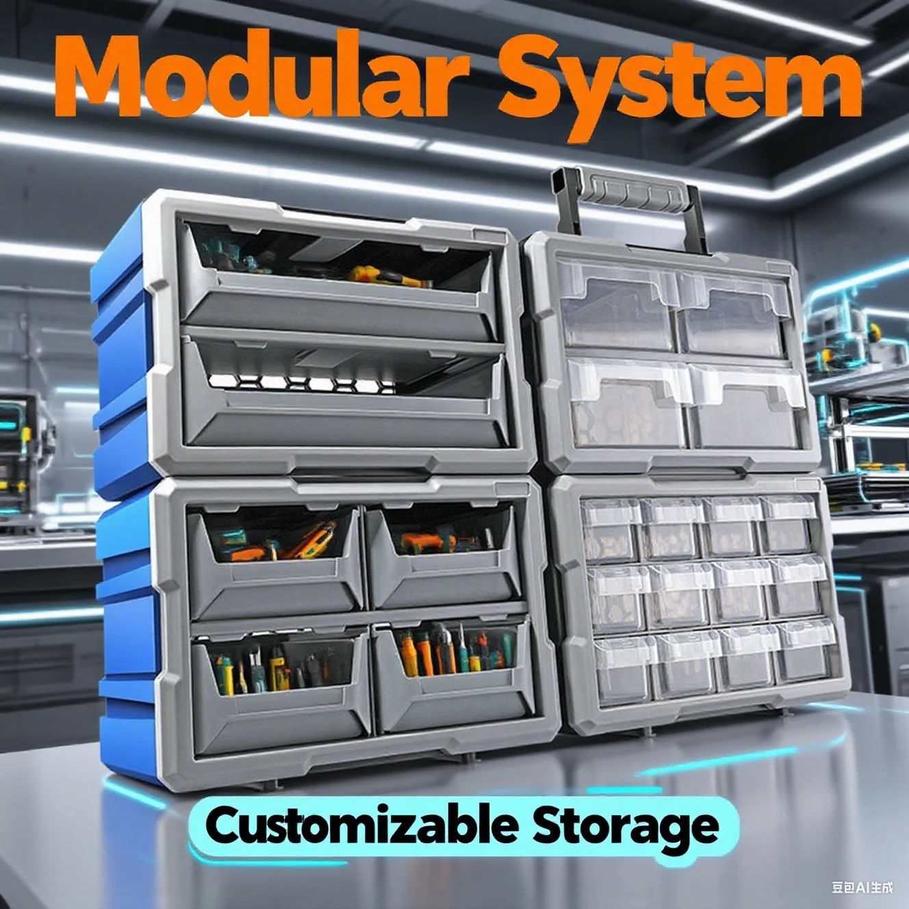 

Ящик для хранения с несколькими отделениями, съемные перегородки, портативная ручка, штабелируемый пластиковый органайзер из полипропилена, винты, гайки, детали инструментов