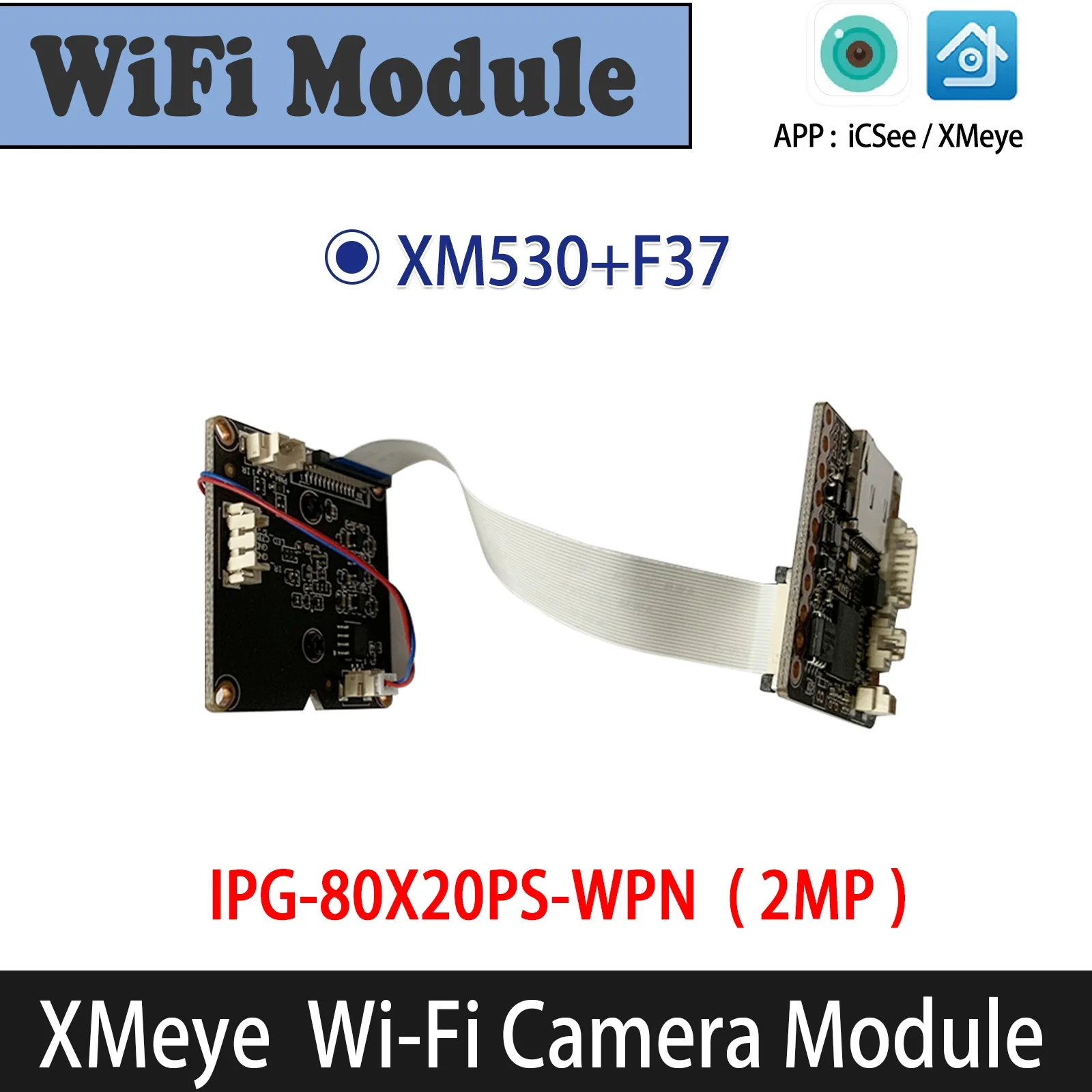 XMeye 2MP 1080P WiFi Camera Module H.264 Format with Flash Map TF Card Slot Function XM530+F37