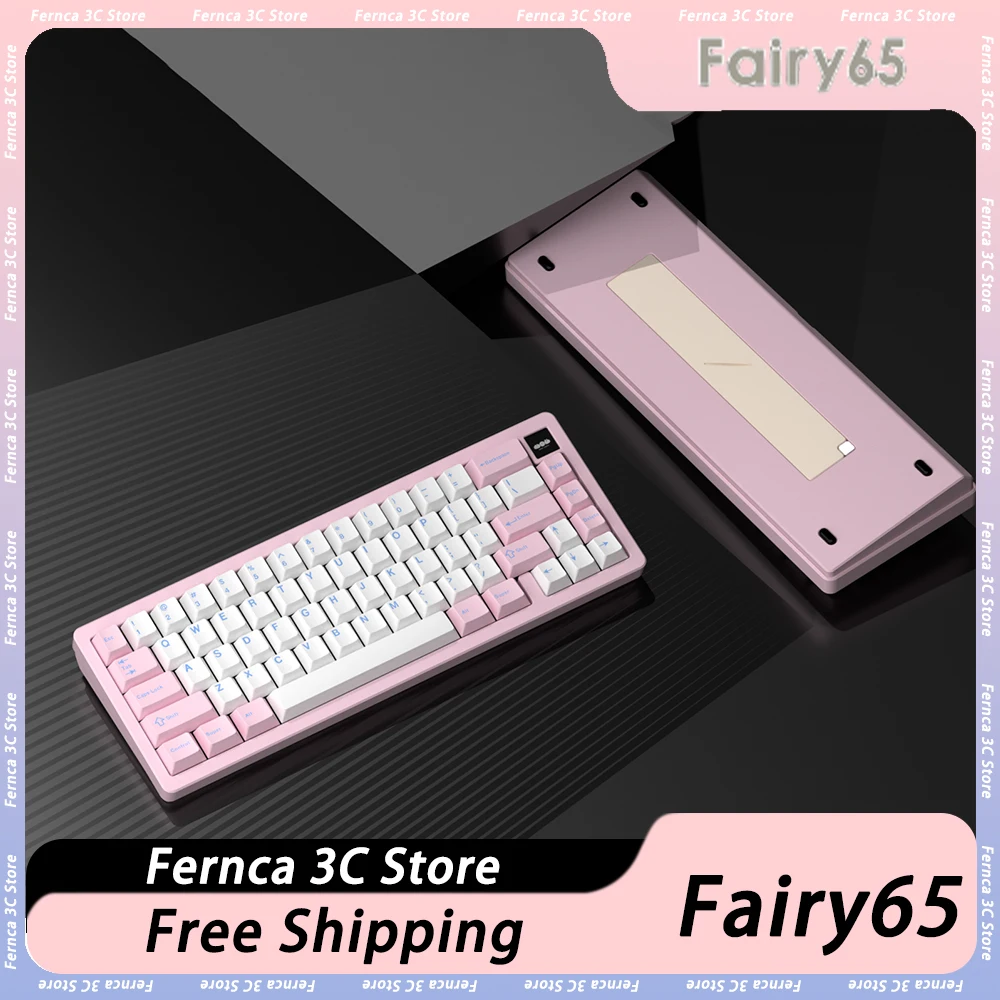 

Fairy65 Mechanical Keyboard Double Mode Aluminium Alloy Wired Bluetooth Gaming Keyboard Customized Keyboard Kit PC Accessories