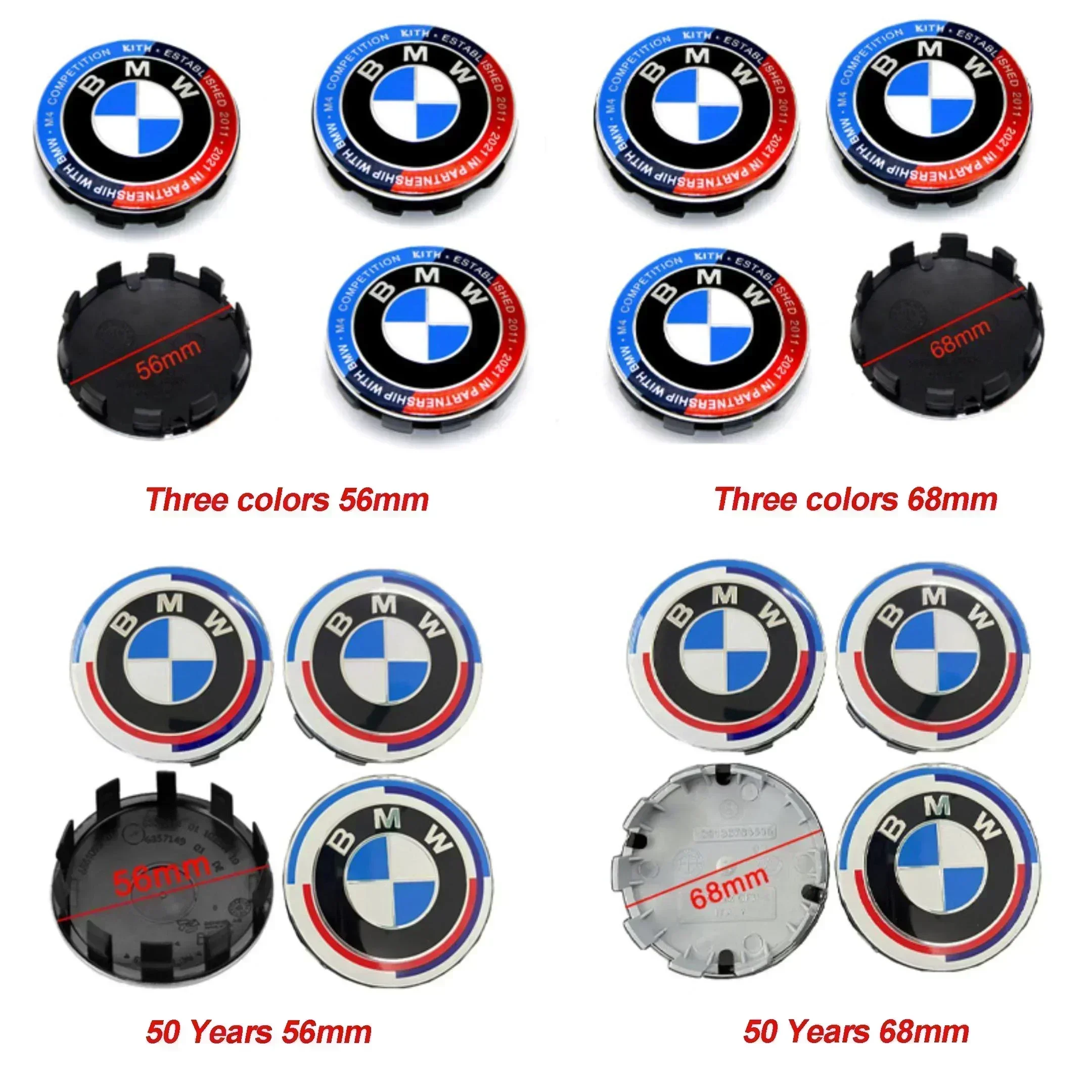 

4pcs 56/68mm Car Styling Wheel Center Hub Cap Auto Rim Covers For BMW E36 E46 E53 E90 E60 E61 E93 E87 X1 X3 X5 F30 F20 G30