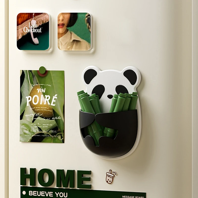 New Mini Panda Sealing Clip Bamboo Shape Magnetic Wall Mount Refrigerator Magnets Moisture-Proof Dual-Select Clip Snacks Storage