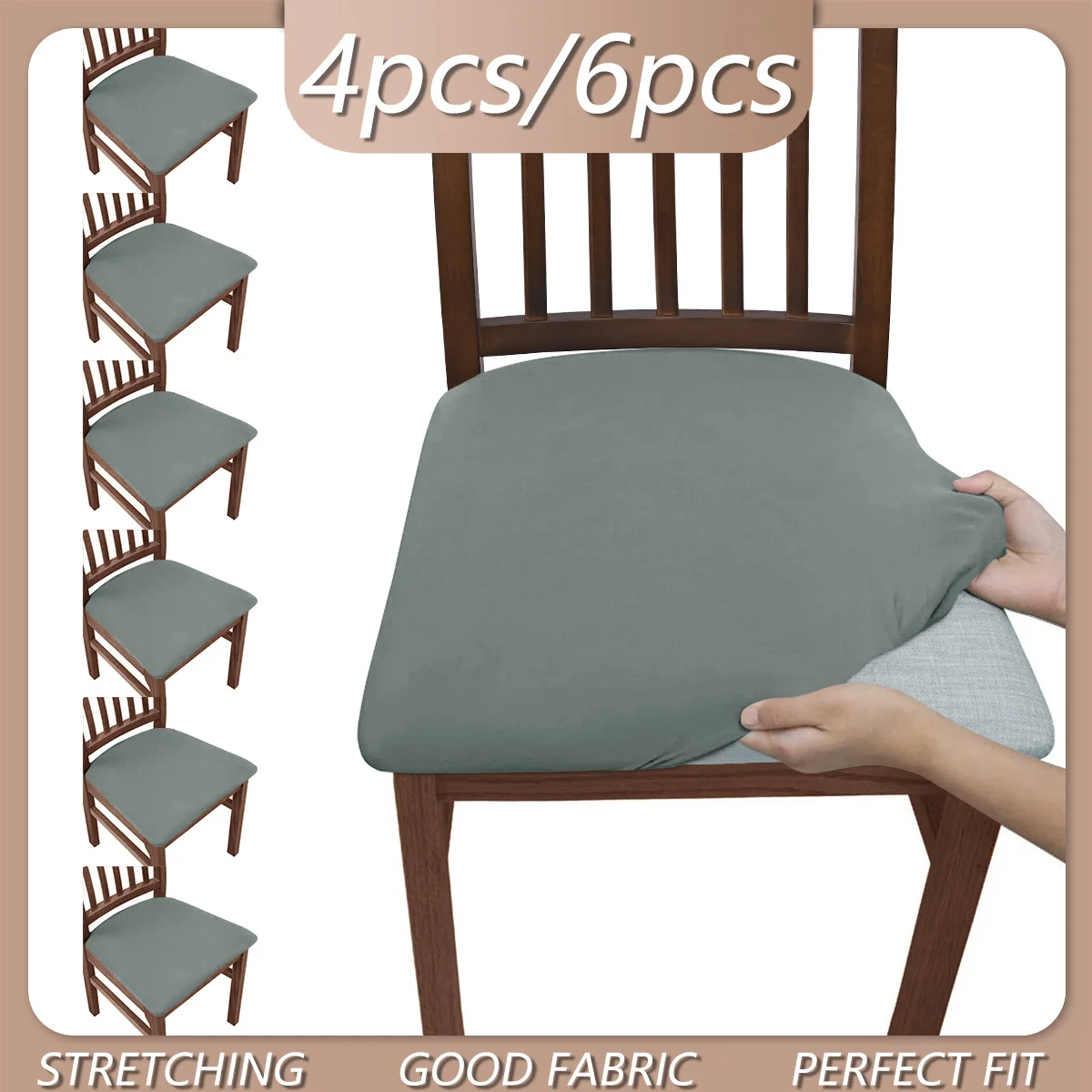 1 ud./4 uds./6 uds. Funda elástica para silla de Material de seda de leche, fundas de cojín de Material suave, adecuada para sillas de cena y sillas de Hotel