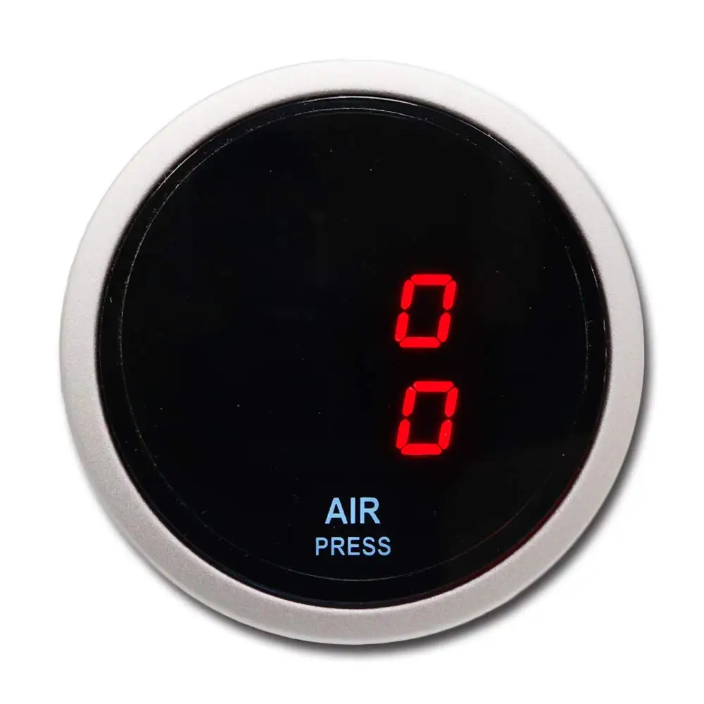 

Hot Sale 2LED Car Gauge 52mm Red LED Digital Dual Air Pressure Gauge Meter Electronic Sensor Step Motor Air Press Gauge