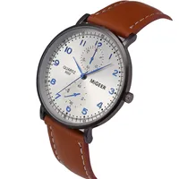 MIGEER Men Watches Fashion Casual Watches Men Sports Watches Leather Band Quartz Wristwatches mannen horloge reloj hombre 2019