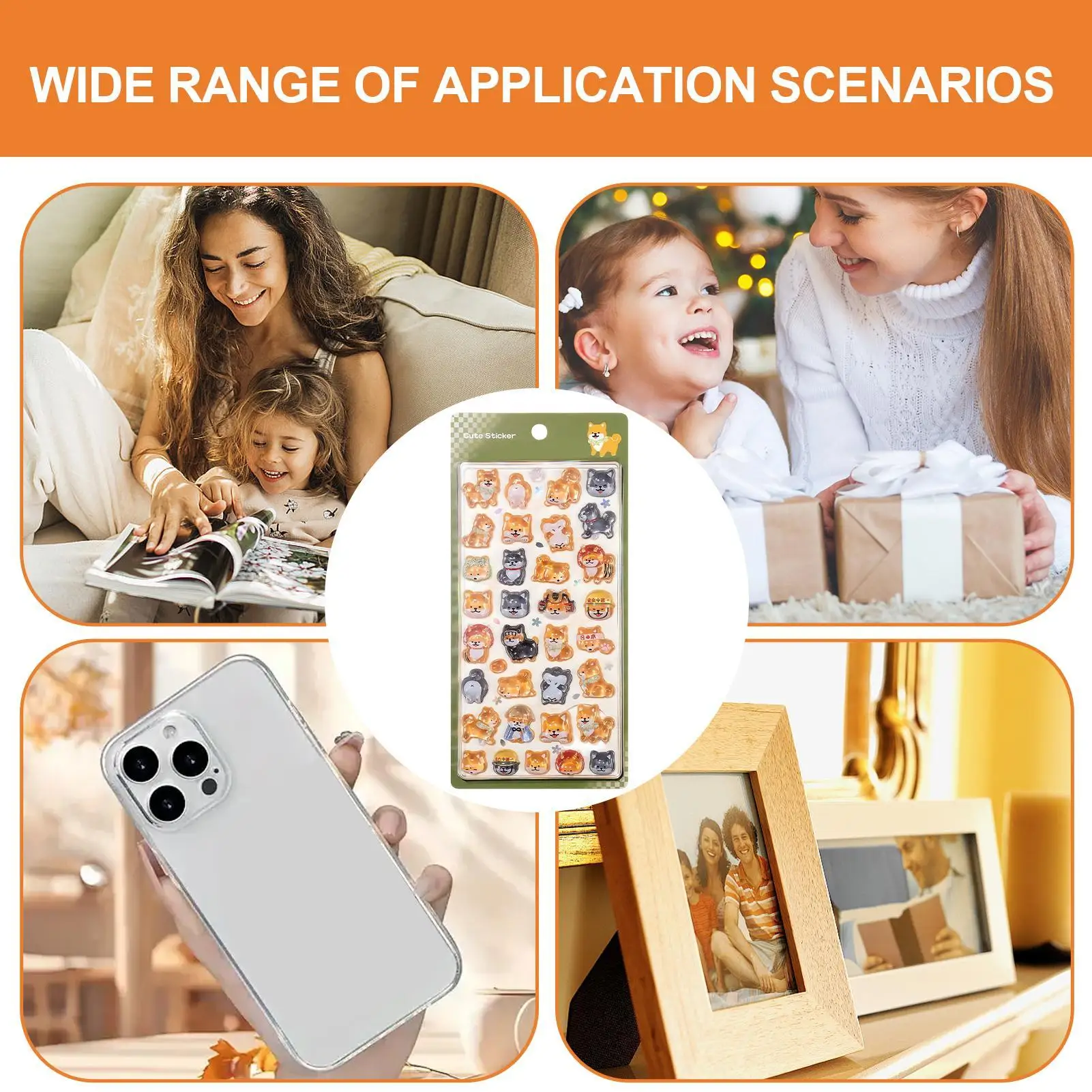 3D Stickers for Kids Japanese Style Scrapbook Decals Sticker Sheets for Laptops Phone Case Party Birthday Classroom Activity