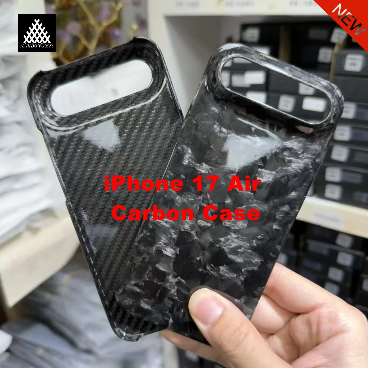 

Чехол для iPhone 17 Air из настоящего кованого карбона: премиальный, сверхлегкий, тонкий, защитный, роскошный, задняя крышка