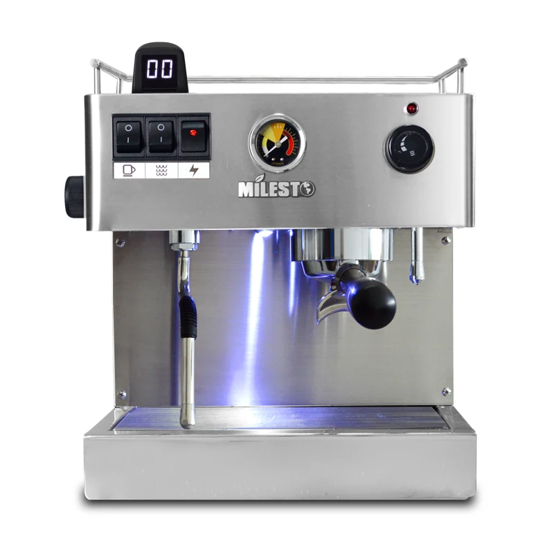 Mesin kopi, mesin kopi Espresso 220V semi otomatis, pembuat espresso bubuk kafe, cappuccino 2500W