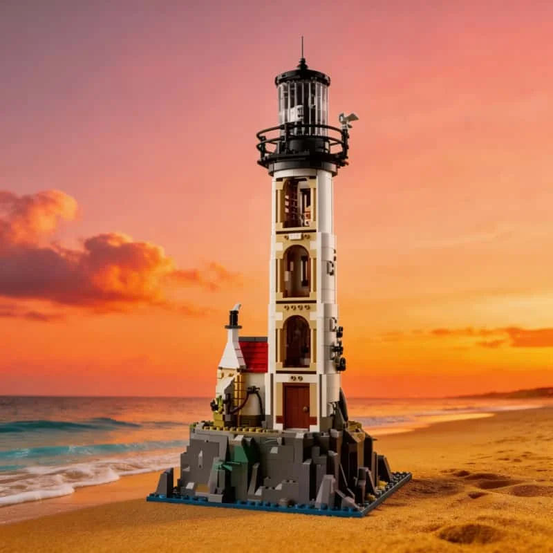 

Brand new 2065 pieces of electric lighthouse creative model building blocks electric brick assembly toys Christmas Day gifts