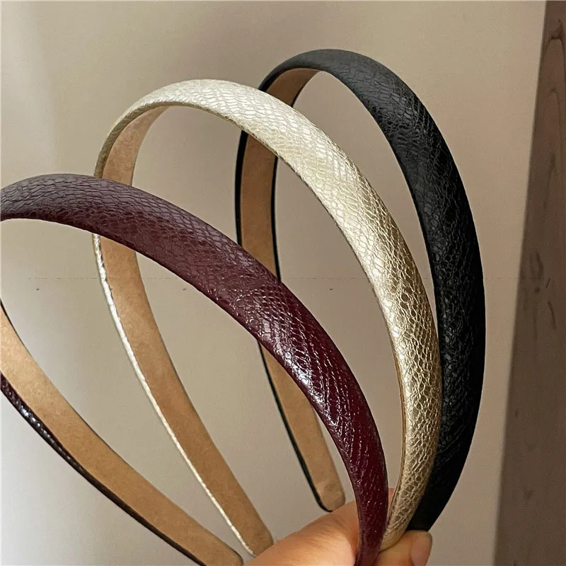 2pc Korean Good Quality PU Headband Minimalist and Versatile Advanced Color Hair Bands Women Girls Hair Accessories