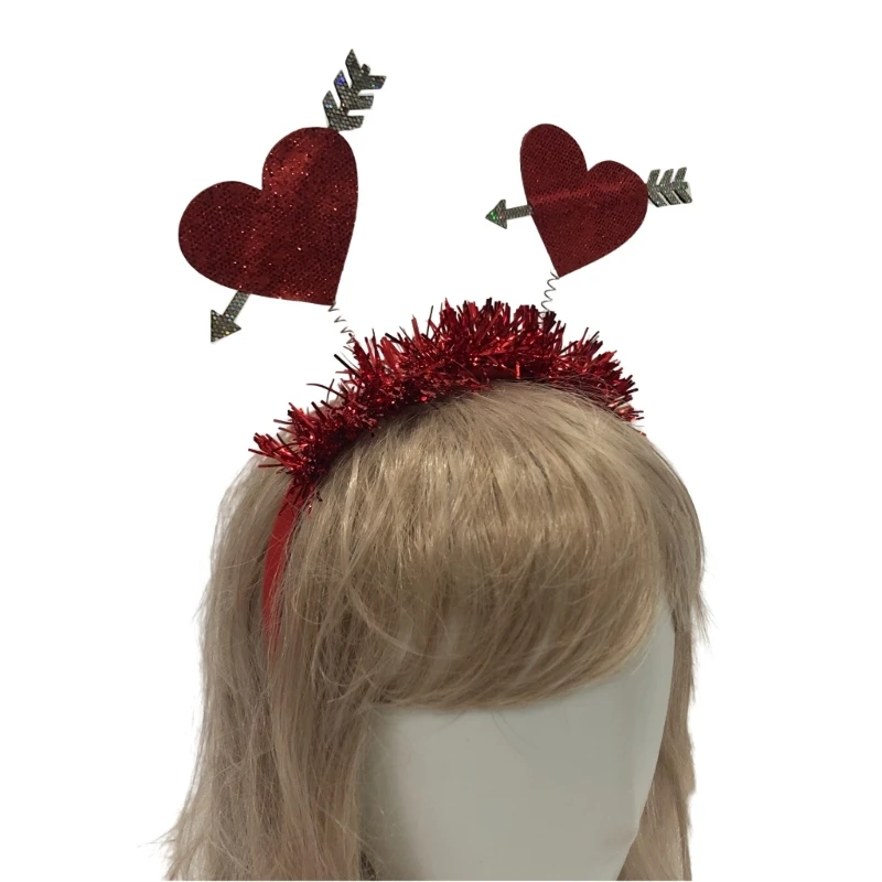 Headband for Valentine's Day Glitter Heart Head Bopper Pedlar Headwear Drop Shipping