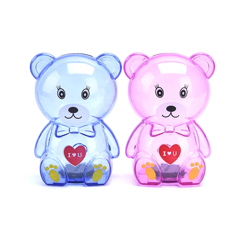 Cartoon Bear Money Boxes Kid Student Piggy Bank Transparent style Saving Money