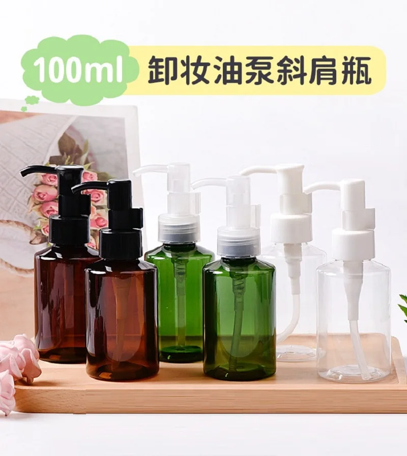 

100ml round plastic PET BOTTLE toilet water lotion emulsion serum essential toner skin care cosmetic packing