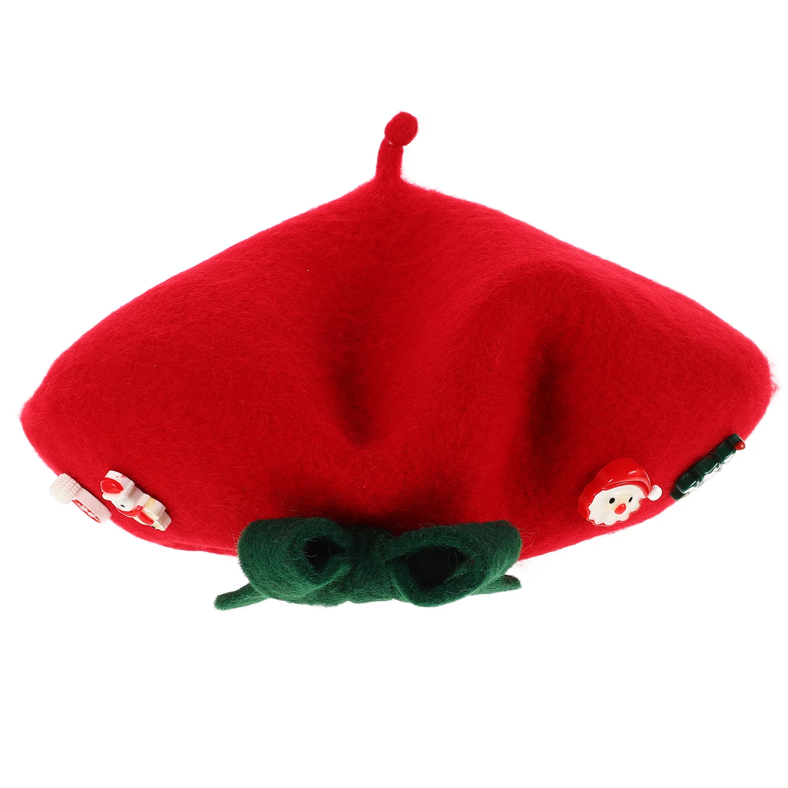 

Christmas Beret Hat For Women Fashionable Cute Wool Bowknot Warm Holiday Accessory Beret Cap Fashion Christmas