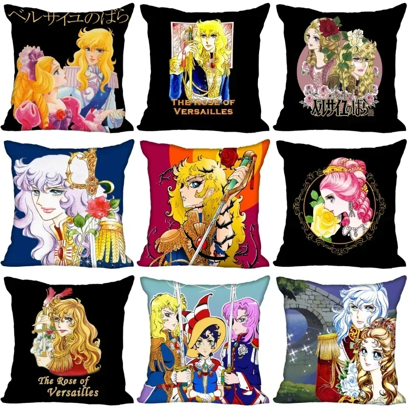 Anime The Rose Of Versailles federa per cuscini decorativi per la casa fodera per cuscini in raso con cerniera invisibile copertura 1007