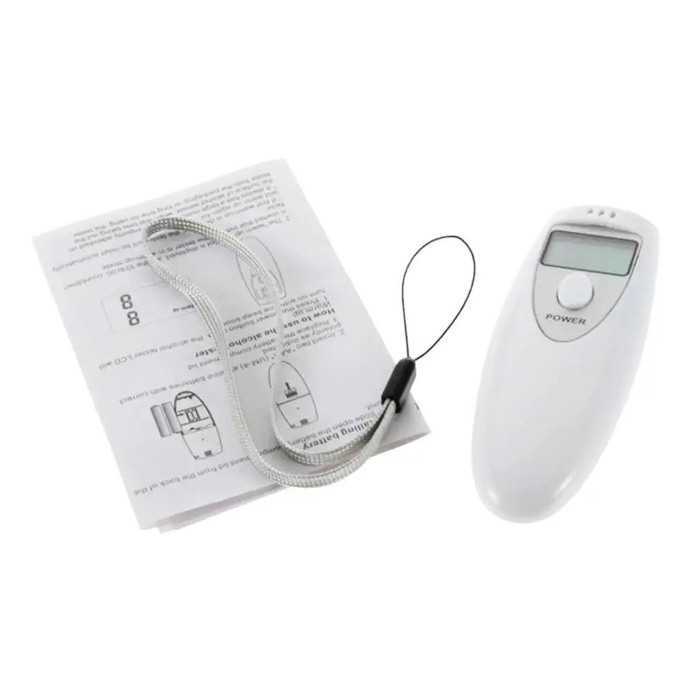 Portable Breathalyzer Alcohol Tester Compact Breath Alcohol Detector Breathalyzer Analyzer with Lanyard Strap for Drivers