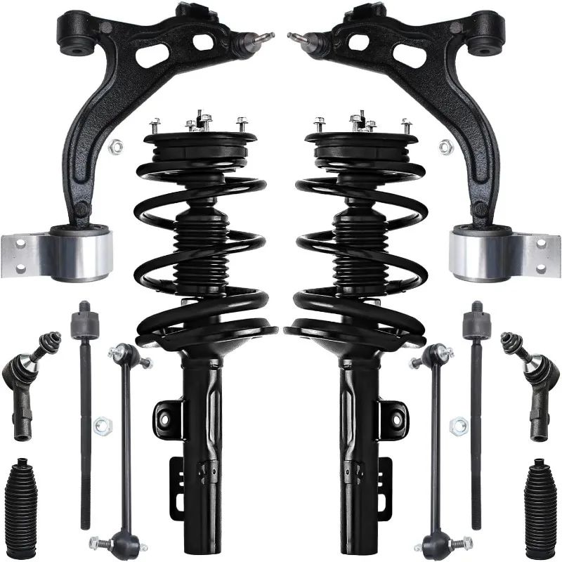 Axe Detroit-AWD 12 pièces bras de commande inférieurs à ressort hélicoïdal de jambe de force de Suspension avant avec barres stabilisatrices à rotule bottes de bielles intérieures et extérieures