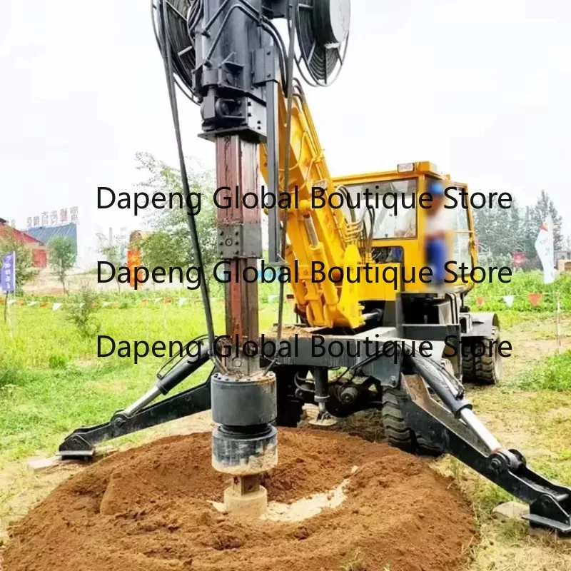 Four Wheel Hydraulic Rotary Piling Equipment Foldable Support Leg Construction Foundation Drilling Machine