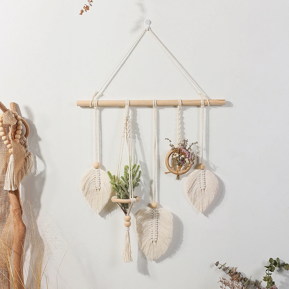 

Leaf Macrame Wall Home Decor Hanging Macrame Dream Catcher Christmas Room Decoration Living Room Decor Wedding Party