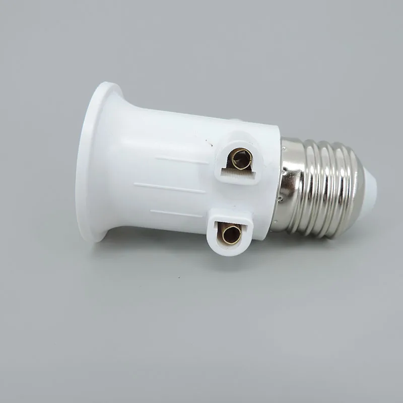 AC 100-240V E27 to E27 2-pin EU plug LED Bulb Lamp Adapter Lighting ABS Holder Base Connector Screw Light Socket Conversion 4A T