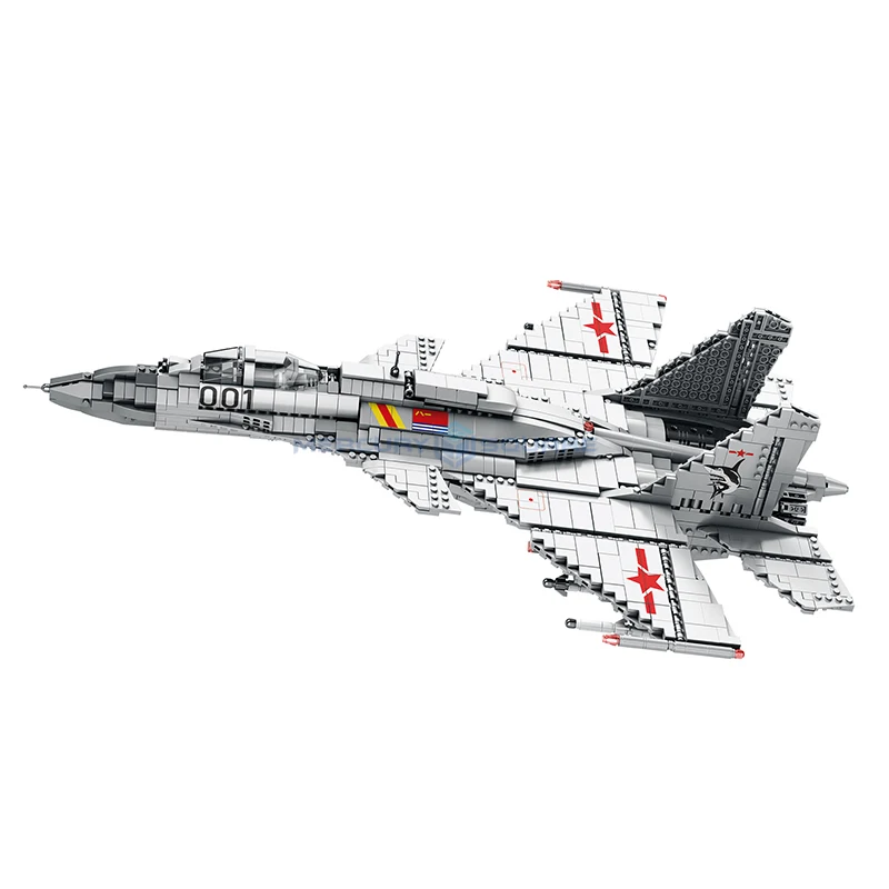 J-15 Flying Shark Fighter MOC 33023 Model Bricks Military Transport Awacs Army High Tech Building Blocks DIY Toy Gift Kids Boys