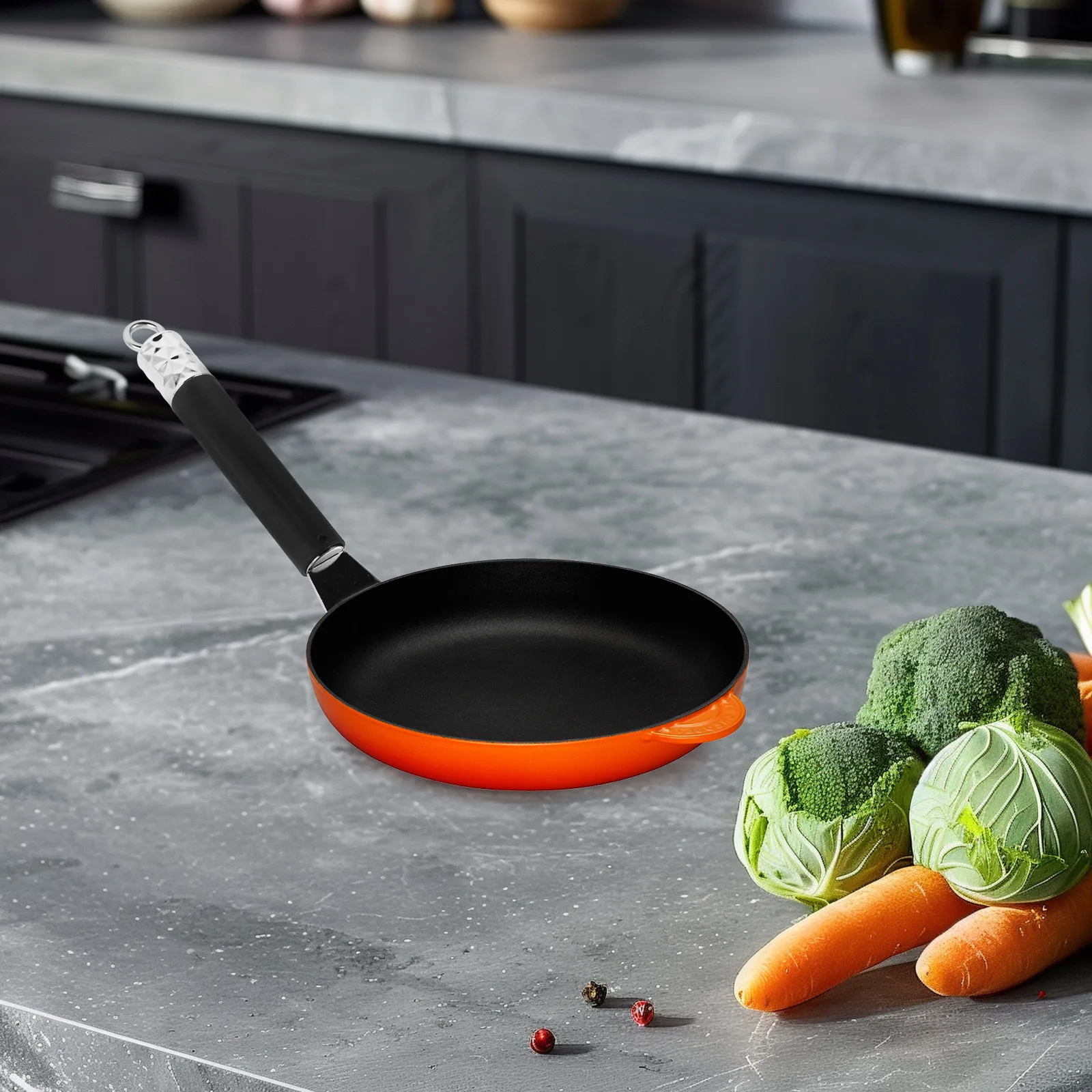 

AntiSlip FryingPan Handle StainlessSteel Removable Replacement HeatInsulated Grip KitchenSupply Ergonomic Design