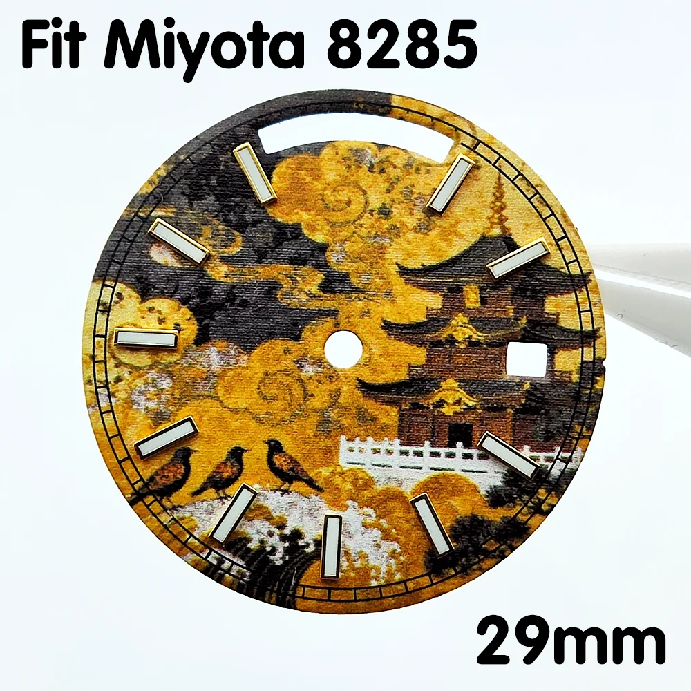 miyota-8285-dial-29mm-dial-watch-parts-replacement-accessories-green-luminous-dial-high-quality-customized-dial