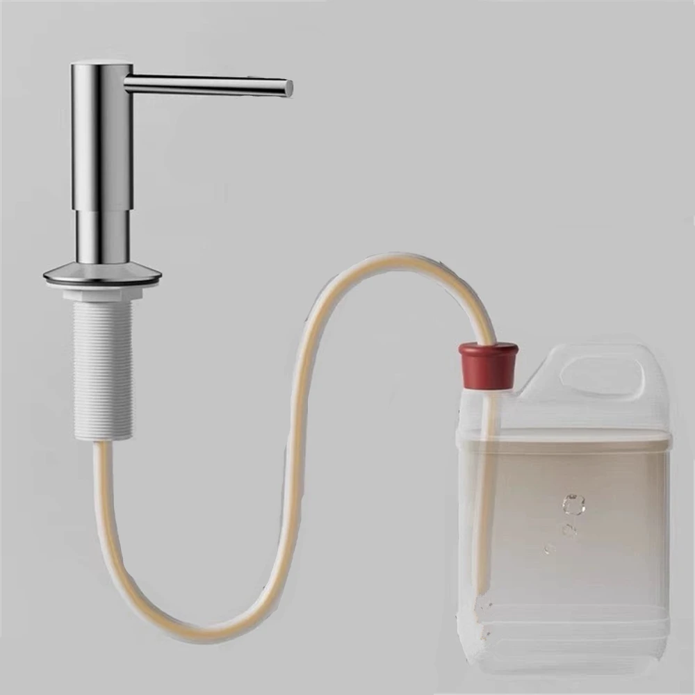 Kitchen Countertop Sink Soap Dispenser New High Quality Matt Black Brass Pump Head Detergent Dispenser with Tube & 500ML Bottle