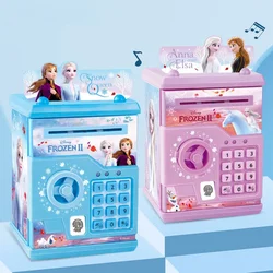 [Disney] Frozen Kids password fingerprint Multifunctional automatic roll money kids piggy bank play house toys for baby gift