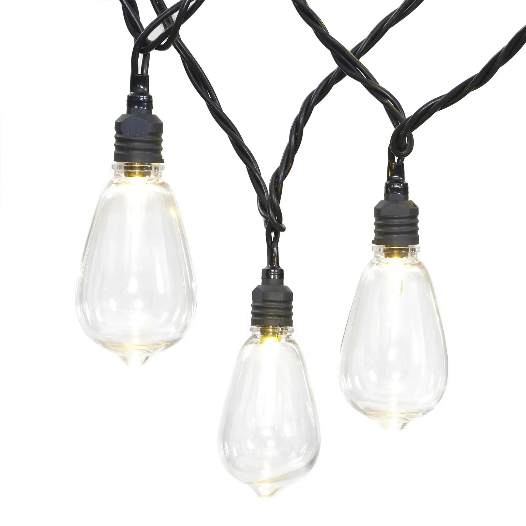 

30-Count Warm White LED Bulb Outdoor String Lights with Black Wire