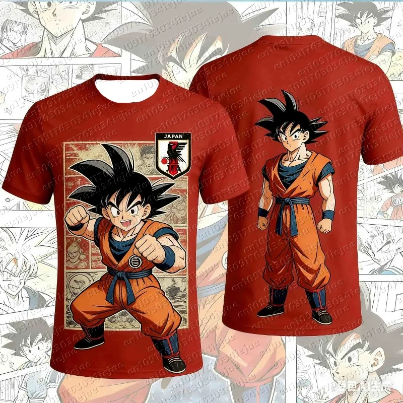 Dragon Ball Son Goku Japan National Team Soccer Jersey 3D Quick Dry T-Shirt for Men Kid Fans Outdoor Sports Training Clothing
