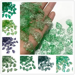 50Pcs Glass Pine Tree Leaves Pendant Glass Beads For Jewelry Diy Handmade Vintage Hairpin Headpiece Tassels Pendant Making Kit