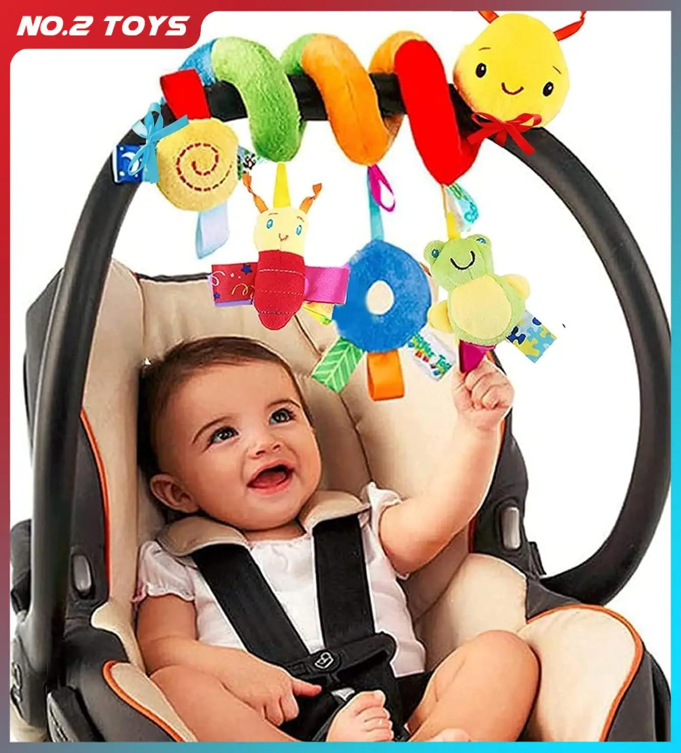 Juguetes colgantes de felpa para asiento de coche, sonajeros móviles para cuna, cama enrollada, regalo para bebés de 0, 3, 6, 12 meses