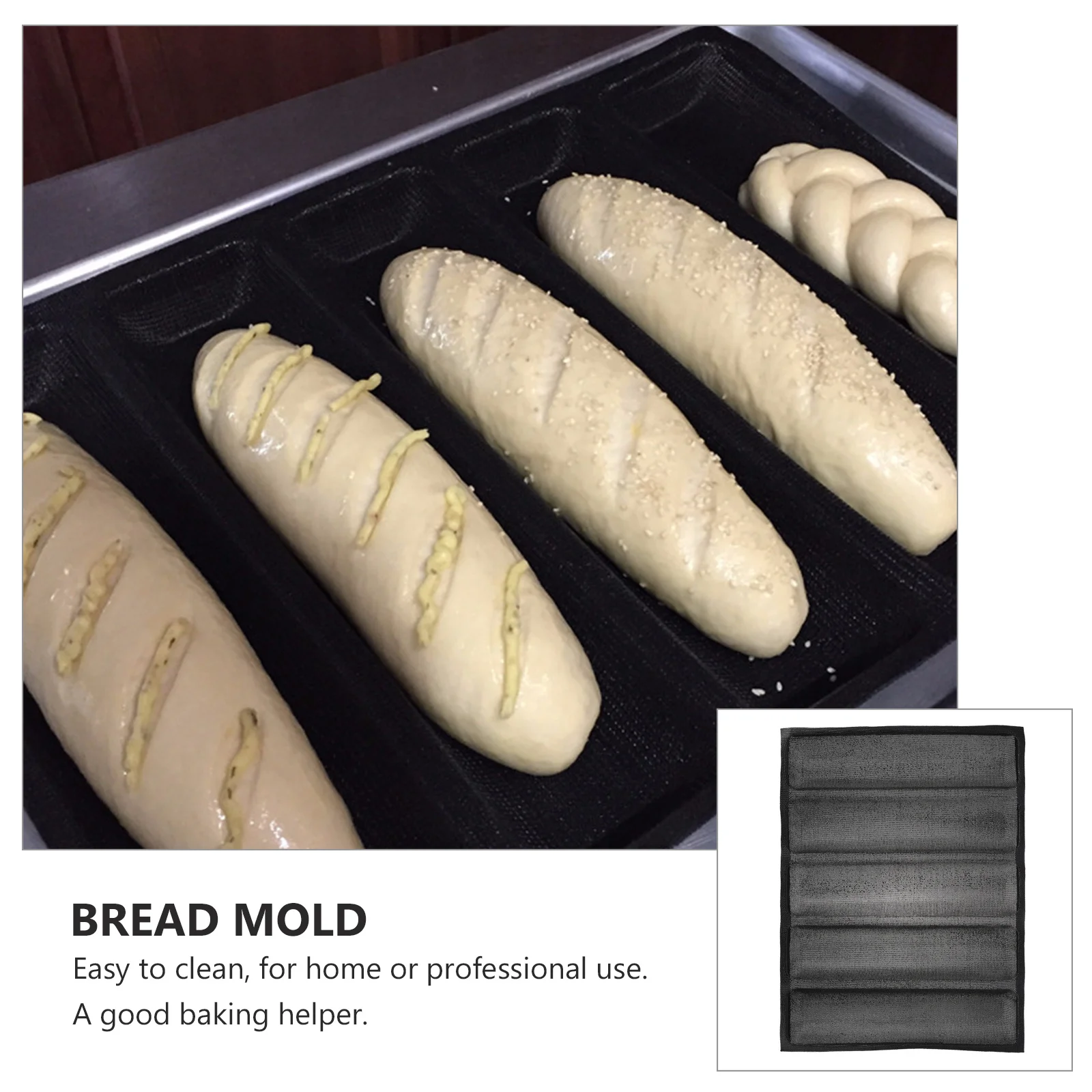 

Silicone Breathable Non-Stick Hot Dog Bread Mold Black Perfect for DIY Baking Cooking Baking Supplies Bread Mold