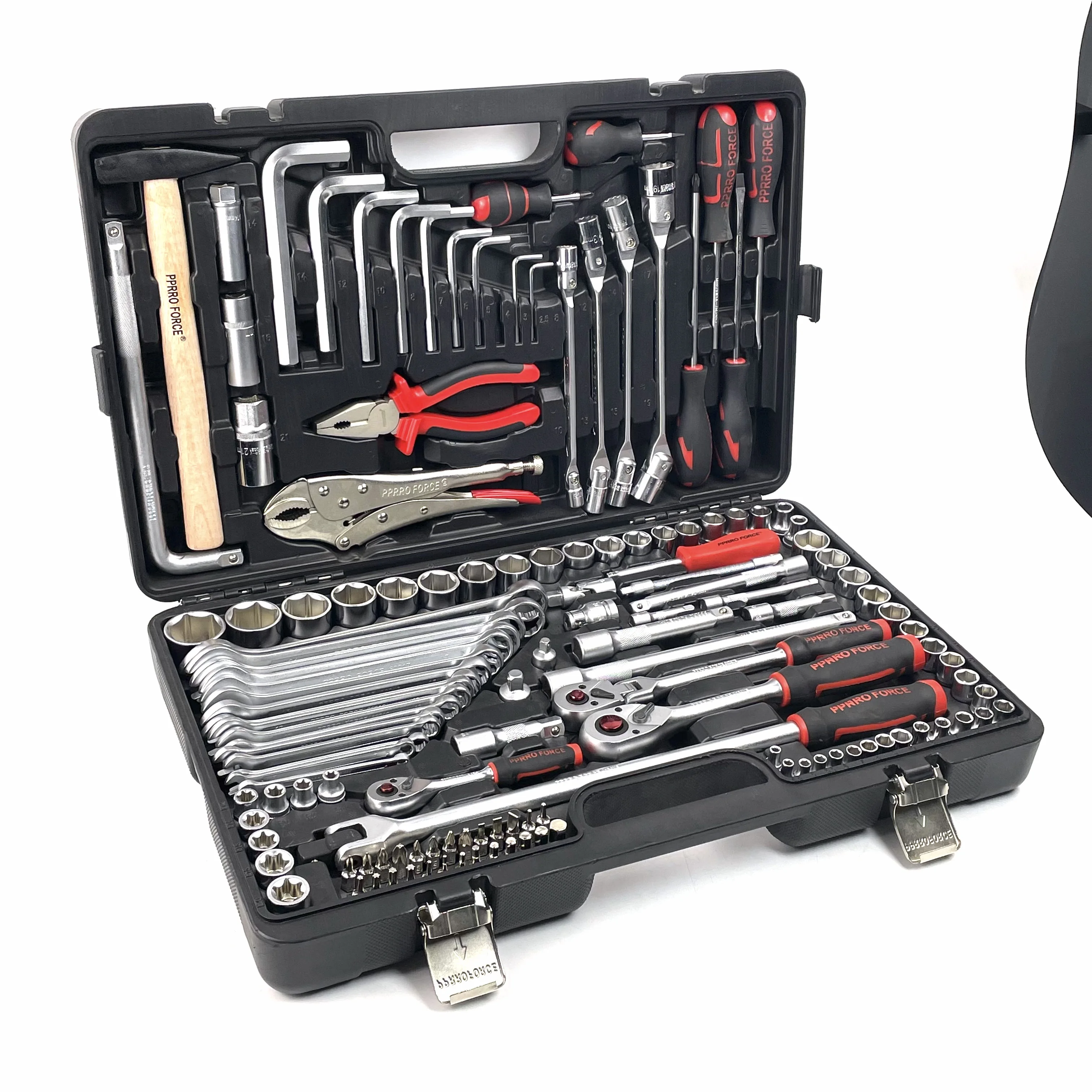 138pcs CR-V Hand Tools Kit Customizable OEM Ratchet Wrenches Combination Bits Socket Set Home Garden Repair 1-Year Hard Case