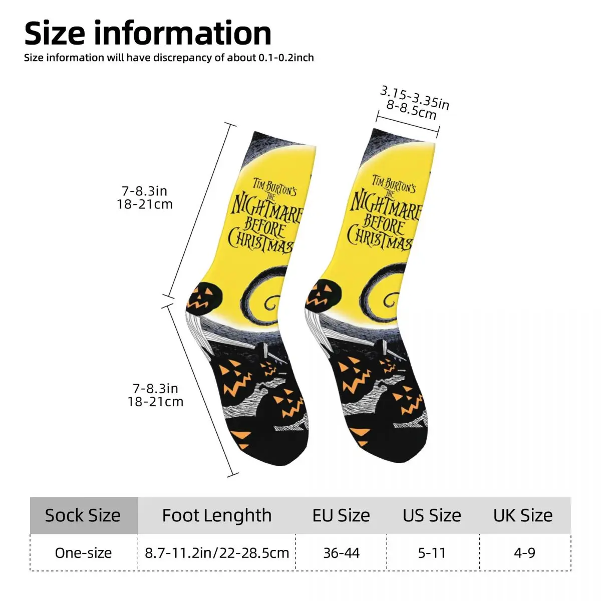 The Nightmare Before Christmas Autumn Winter Casual Men\'s Women\'sSocks Jack Cartoon Halloween Non-slip Skateboard Socks