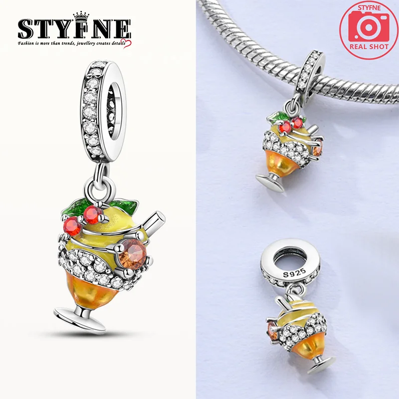 

Original Charms 925 Silver Summer Fruit Ice Cream Cup Pendants Fit Charms Plata 925 Bracelets for Women Jewelry Making Diy Gifts