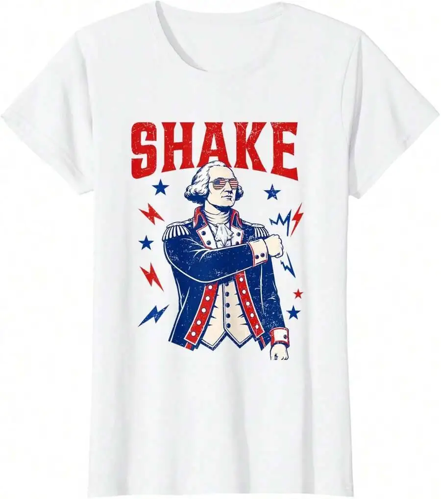 Funny Shake And Bake 4Th Of July Couple Matching Men Women T-Shirt 100% Cotton Trendy Y2K Short-Sleeve Tee-Soft, Quick-Drying,