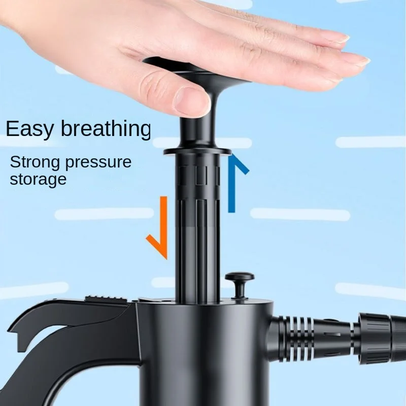 2L ハンドポンプ泡噴霧器 3 種類のノズル付きハンド空気圧泡砲スノー