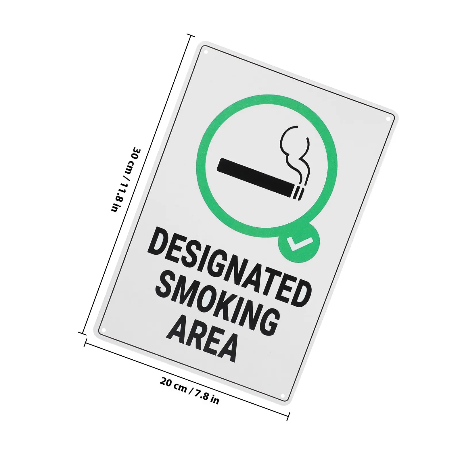 Smoking Area Sign Iron Wall Plate Clear Printing Visible Reminder Sign for Indoor Outdoor Public Signboard