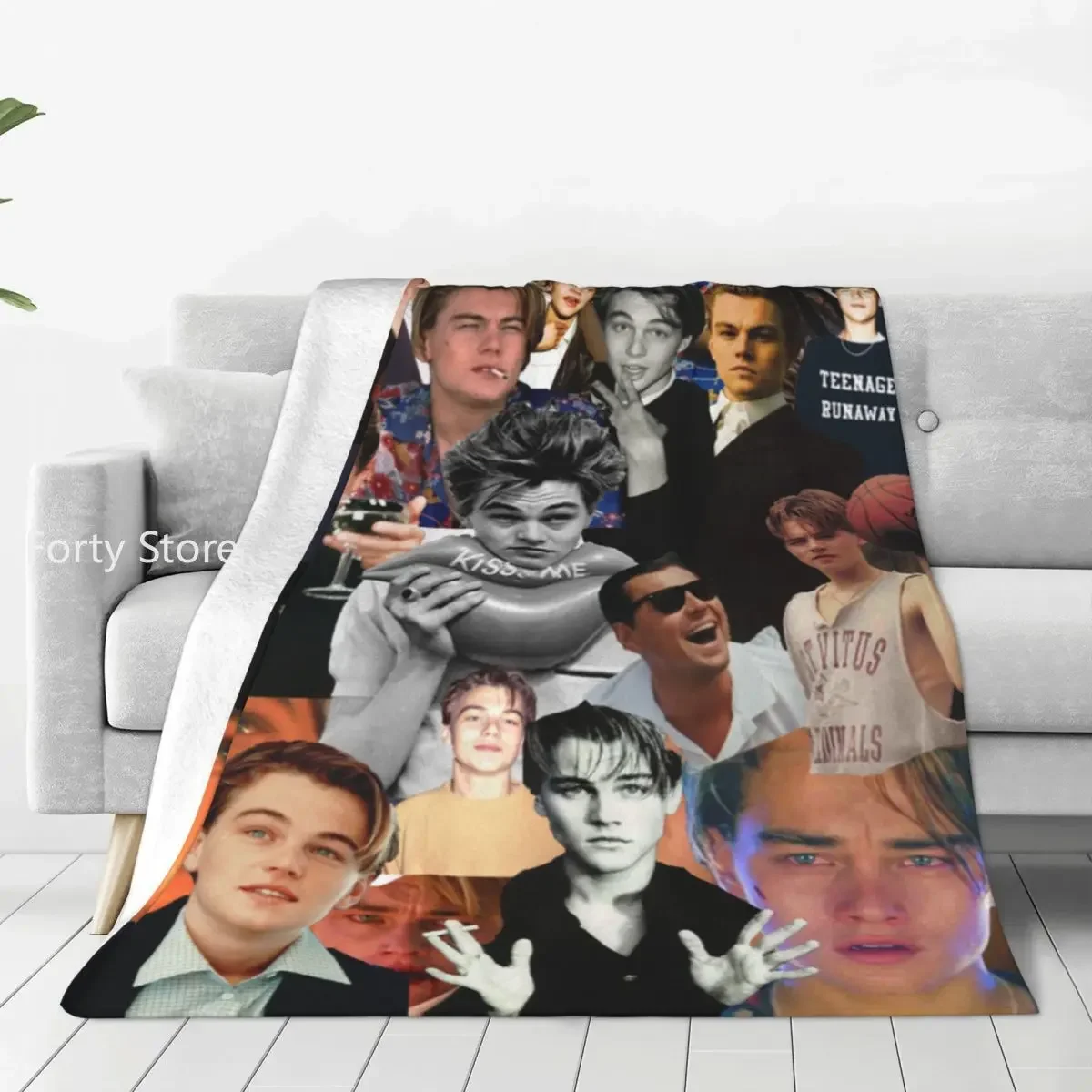 

Leonardo Dicaprio Blanket Funny Handsome Actor Travel Office Flannel Throw Blanket Warm Soft Outdoor Bedspread Birthday Present