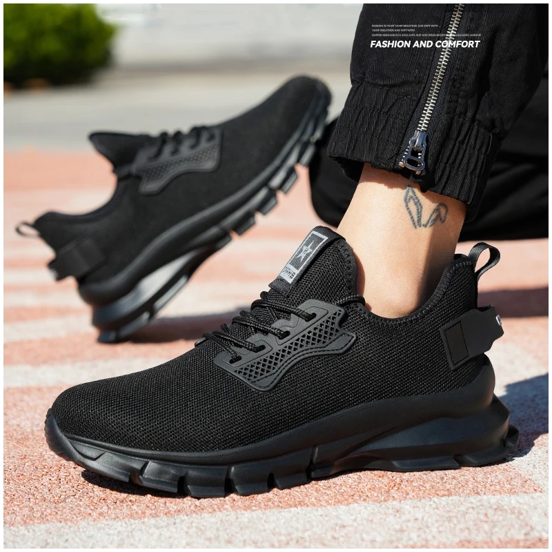 

big size mens fashion breathable steel toe covers work safety shoes worker safe boots tooling security sneakers protect footwear
