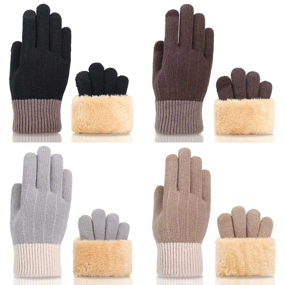 女性用フリース手袋,暖かいミット,厚いぬいぐるみ,タッチスクリーン,毛皮,アウトドア,スポーツ,快適,冬