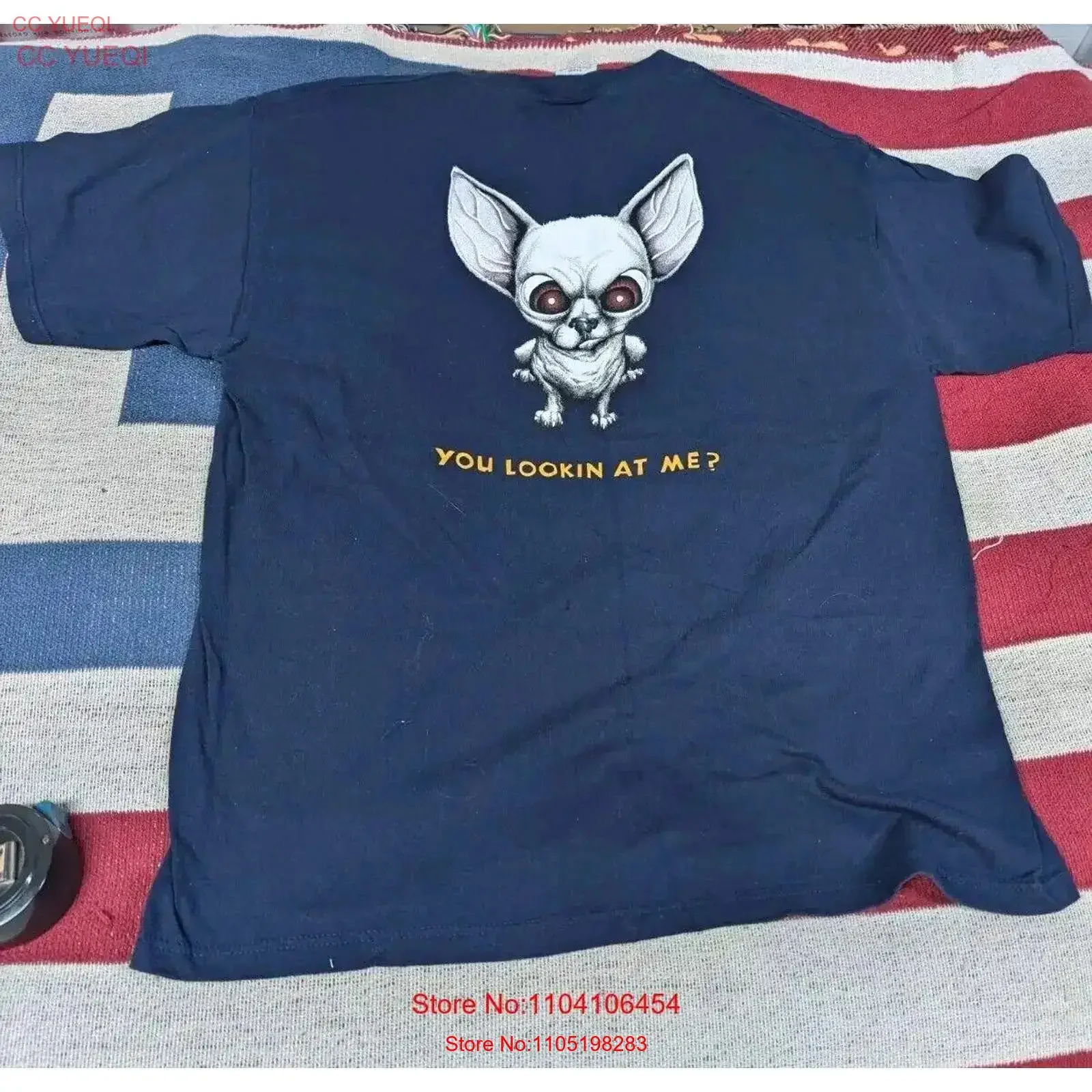 

Винтажная футболка 90-х Lifeforms Chihuahua Puerto Rico XL You Lookin At Me, винтажная стираная повседневная уличная одежда, дышащая, растянутая