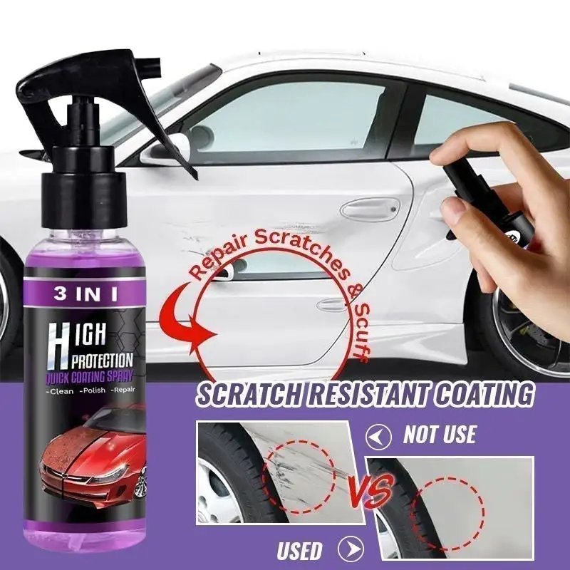 100ml 3 in 1 SHINE ARMOR Fortify Quick Coat Ceramic Coating Car Wax Polish Spray Waterless Car Wash&Wax Hydrophobic Top Coat