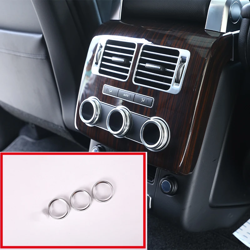 3 Pcs For Land Rover Range Rover Vogue L405 2014-2017 Rear Air Conditioning Knob Audio Circle Trim Aluminum Car Accessory