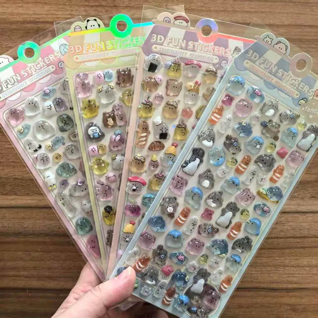 

4Pieces Kids' Cartoon Cute Soft Ghost 3D Stickers - Adorable Decor Decals for Phones, Notebooks Golden Memory Stickers Store