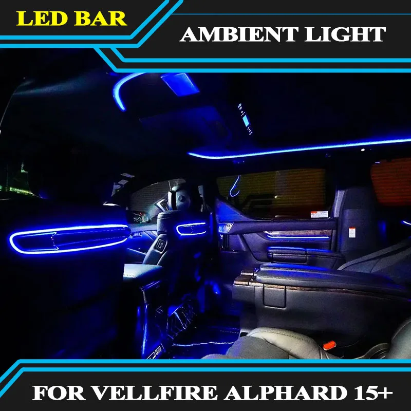 

For toyota vellfire alphard 2015+ LHD/RHD Inter led Ambient light with speaker cover Decorate environment lamp seat light