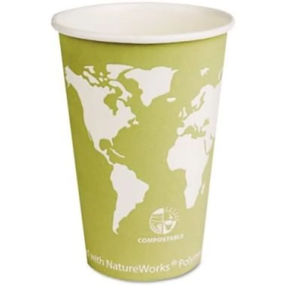 

Eco-Products Paper Hot Cups, W/Compostable PLA Plastic, 16 Oz, Magenta World Design, 1000/CT